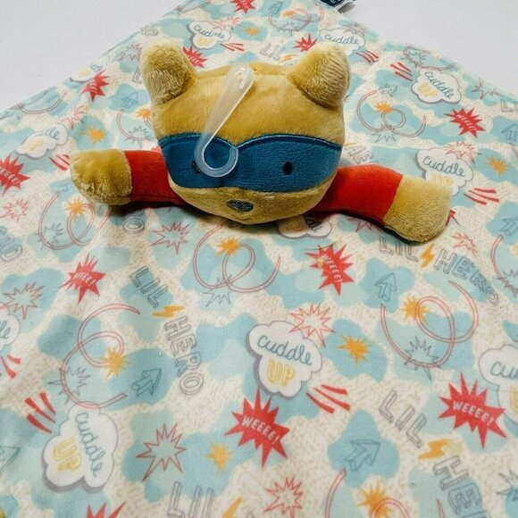 Mary Meyer Raccoon Lil Hero Security Blanket Lovey Blankie Plush Toy Baby Boy - Picture 8 of 12